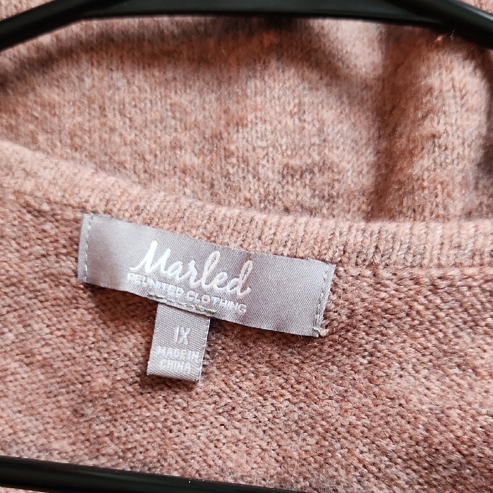 Cozy Marbled Pink Open-Front Sweater - Picture 3 of 4